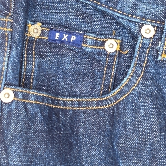 Express Bleus Vintage Dark Wash High Rise Wide Leg Flare Denim Jeans Size 7 / 8 - Picture 4 of 10